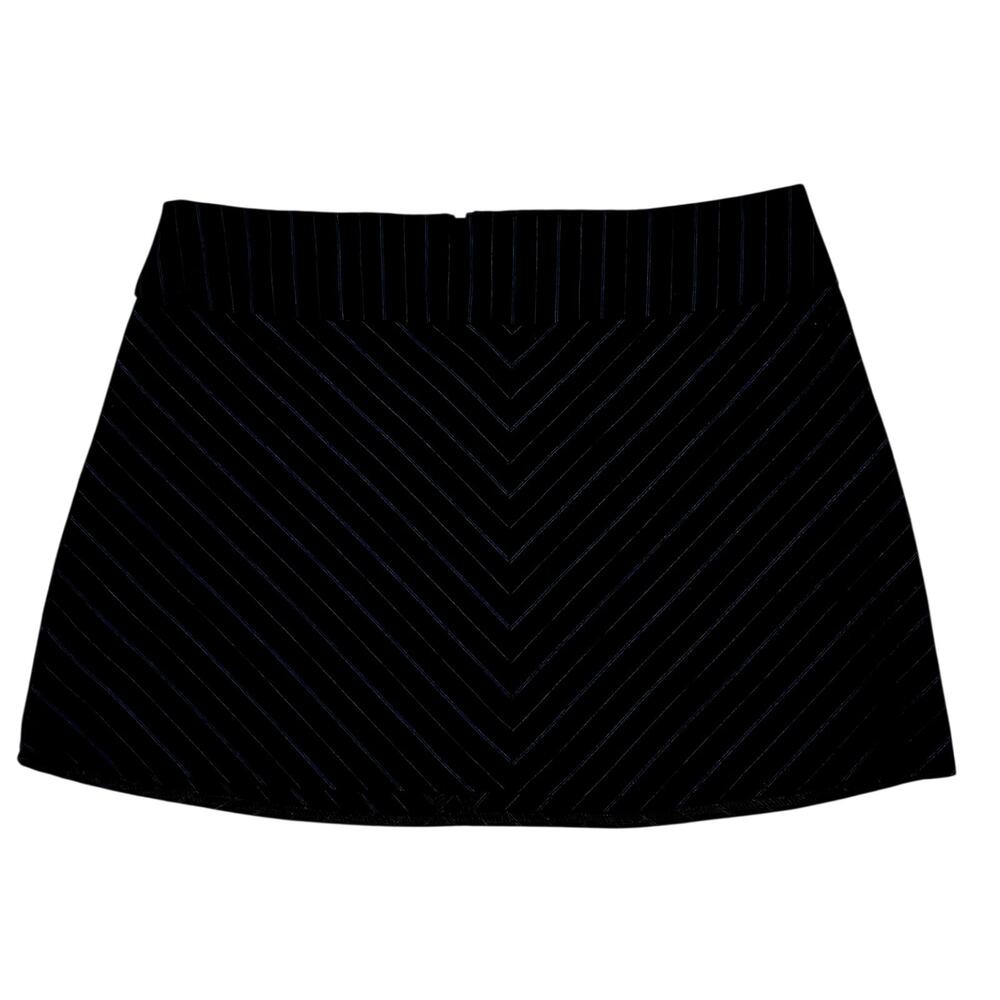 Xhilaration Black Blue Striped Mini Skirt Juniors Size 9 Y2K Indie Schoolgirl